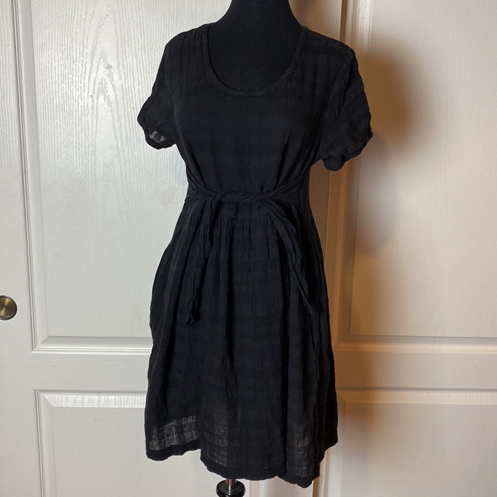 VINTAGE BLACK CHECKERED BABY DOLL TWO WAY DRESS - Picture 5 of 6